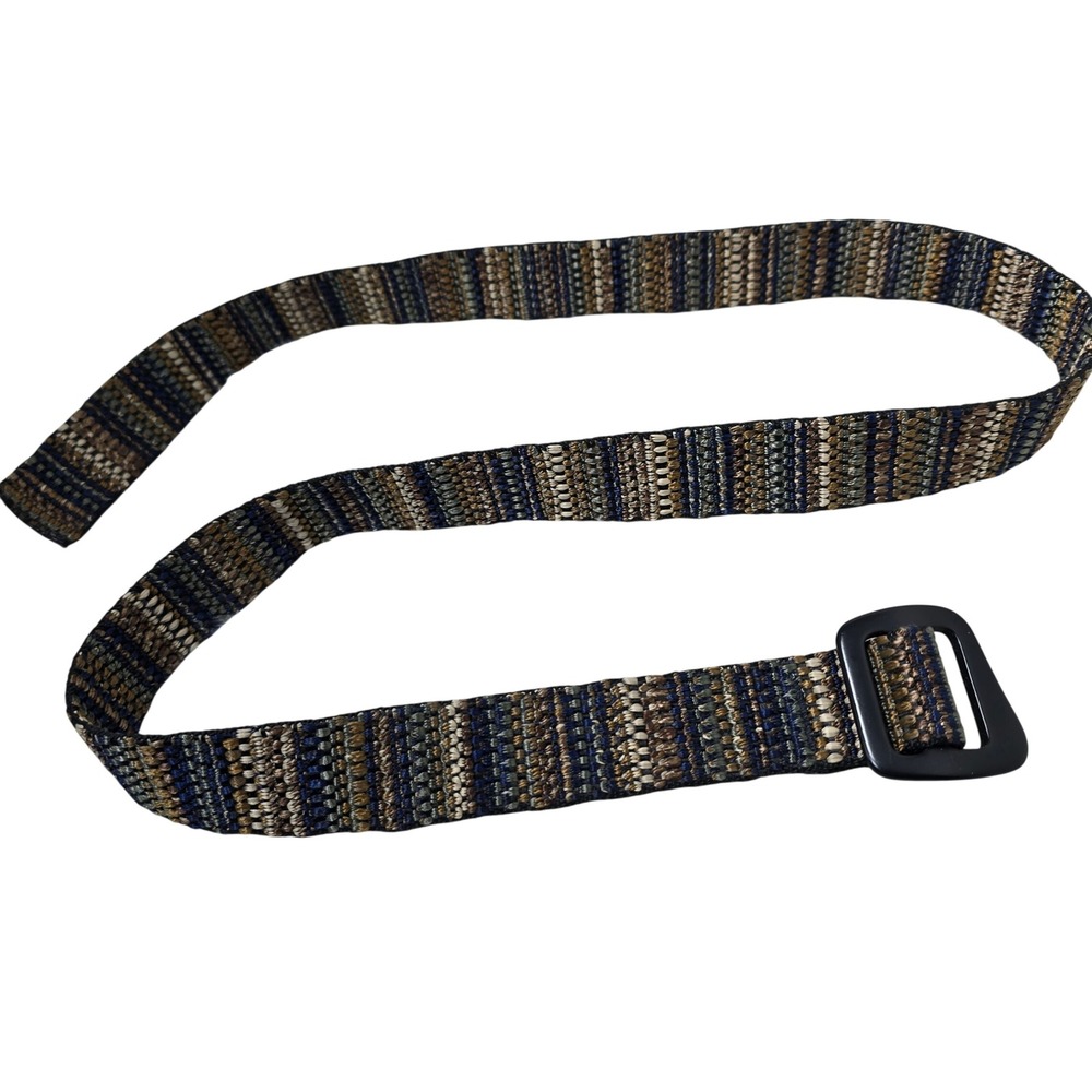 Vintage Bison Designs Woven Belt Unisex Large Earth Tones USA Made Gorpcore REI